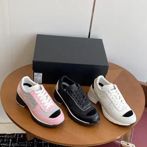 Luxury Designer Leather Casual Sports Running Shoes Breathable for Women Trendy Walking Style All Seasons