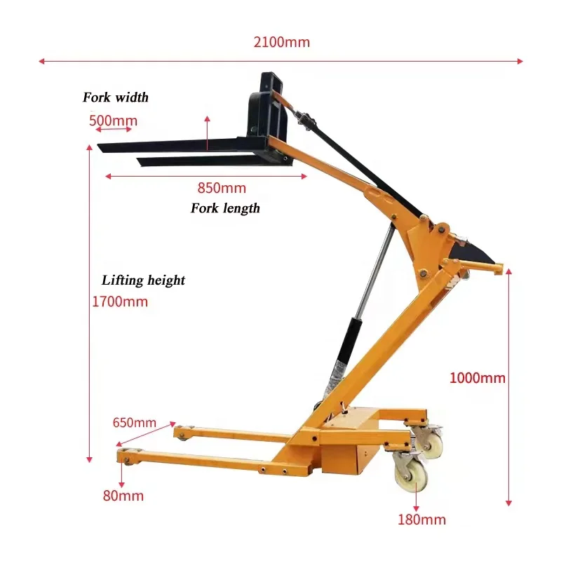 Mini Telescopic Battery Operated Forklift Portable Multifunctional Small Fork Lift Stacker Cargo Warehouse