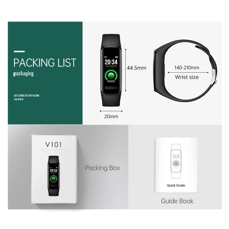 V101 Accurate Dynamic Heart Rate,Body Temperature,Sleep Monitoring