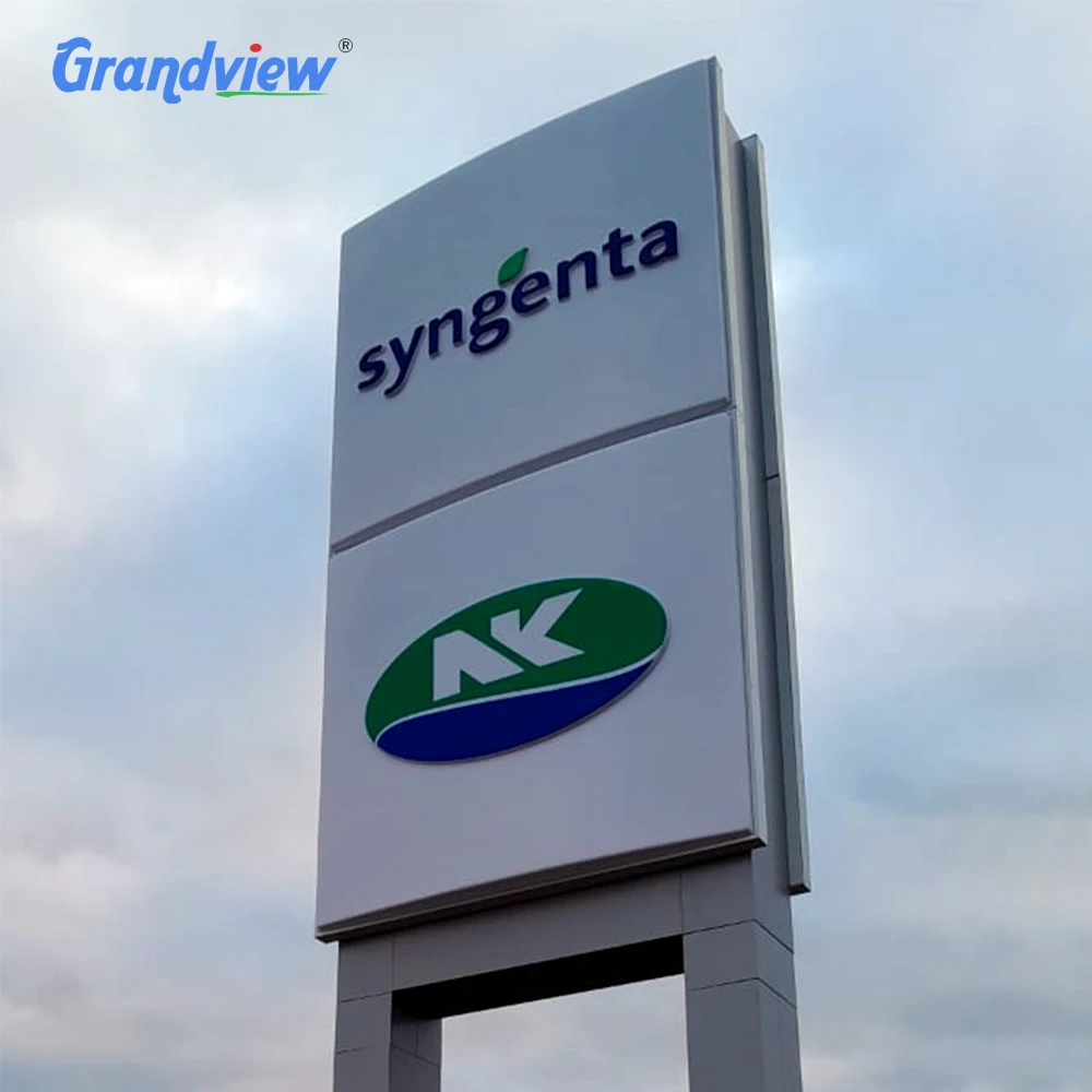 Материал ACP и индивидуальный дизайн двухсторонний СВЕТОДИОДНЫЙ знак пилона рекламный