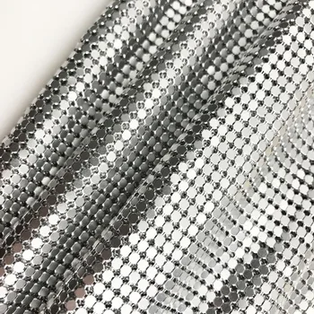 Soft Flexible Silver Aluminum Chainmail Fabric Metal Sequin Mesh Fabric ...