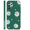 Vert nuit foncé – Feuilles vertes et fleurs blanches.