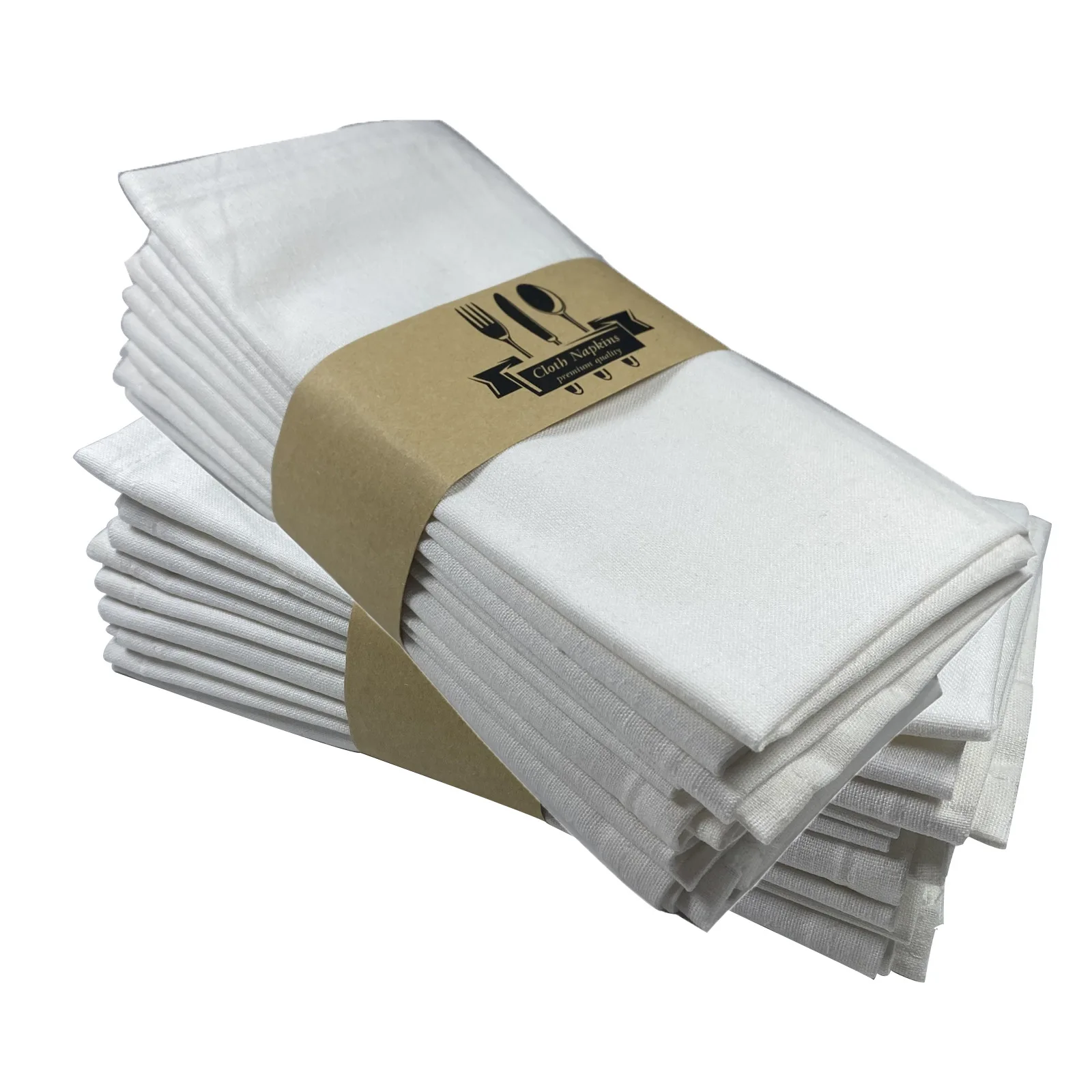 Luxury Dining Table Napkins Cloth For Wedding 16" Linen Cotton Blend Fabric Dinner Napkins