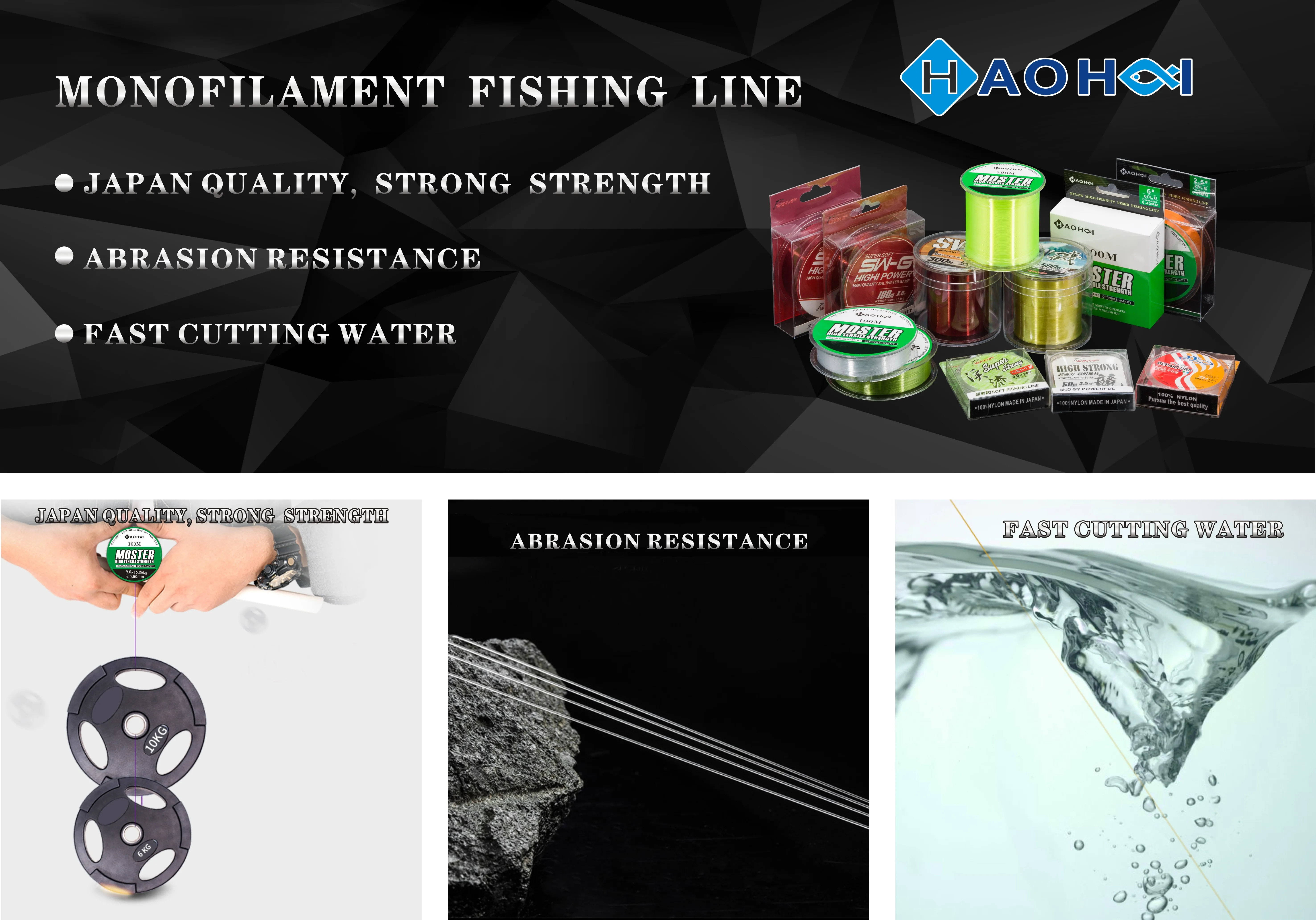 1 Kilo Gram Hank Package Rainbow Color Nylon Monofilament Fishing Line