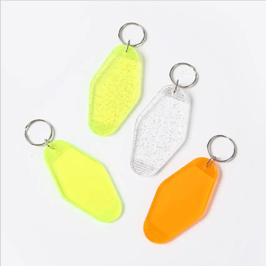 Custom logo Printing Plastic Retro Vintage Motel Hotel Keychains With Room Number factory