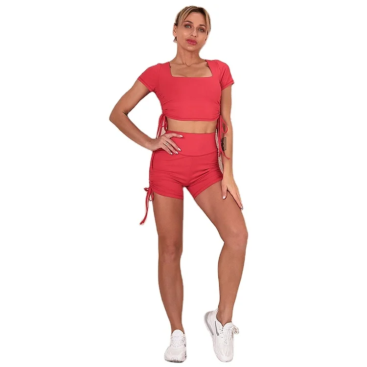 yoga sets women sports bra and seamless cycling shorts gym