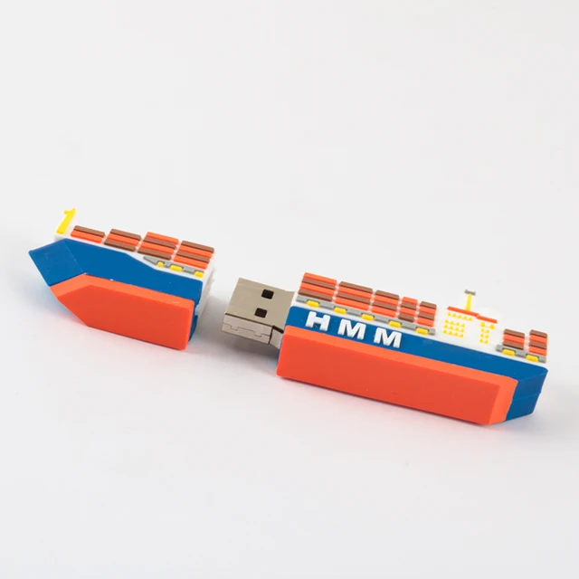 Promotion usb flash disk for freight corporate gift ship shape pvc plastic pen drive 16GB 32 GB