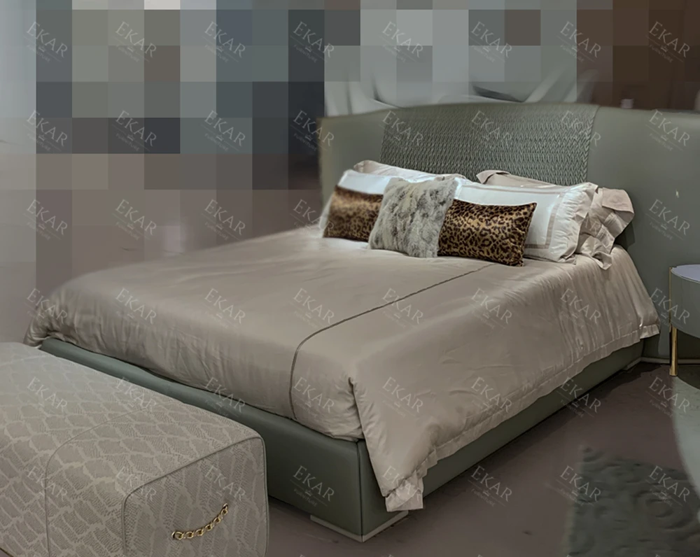 EKAR FURNITURE - Contemporary Leather King Bed with Premium High-Grade Touch supplier