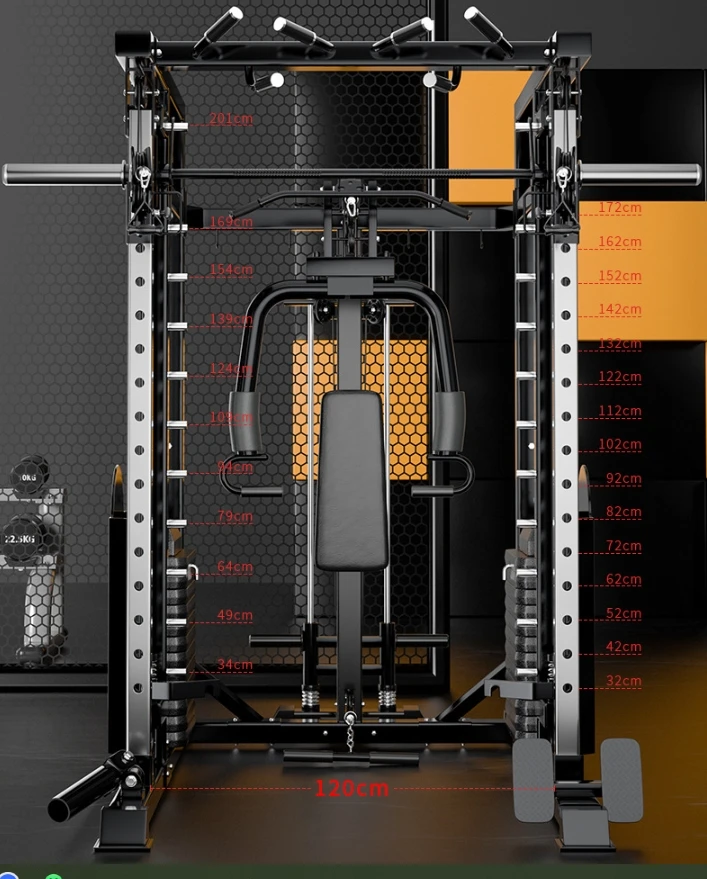 Multi-function Smith Machine Squat Weightlifting Chest Bird Dragon Door Frame Push-back One Bench Press