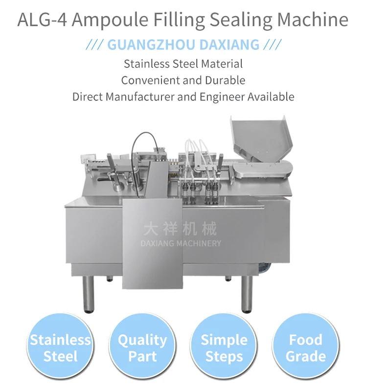 ALG-4 Cheap 4 Nozzles Glass High Quality Sealing Filling Ampul Making Machine Liquid Ampoule Filling Machine manufacture