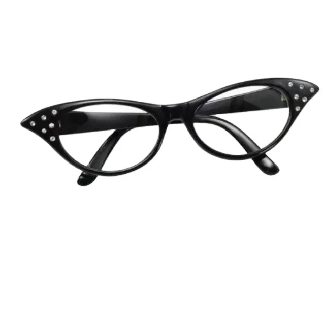 50s Pink Ladies Glasses Tinted Lens Fancy Dress Party Eyewear