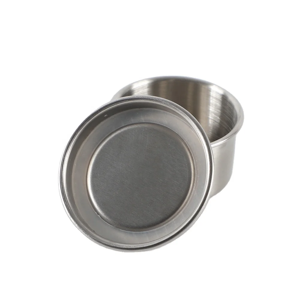 Stainless Steel Condiment and Snack Containers Tiny Sauce Dish with Metal Lid for on-the-go for Lunch Box Salads Dipping Cup