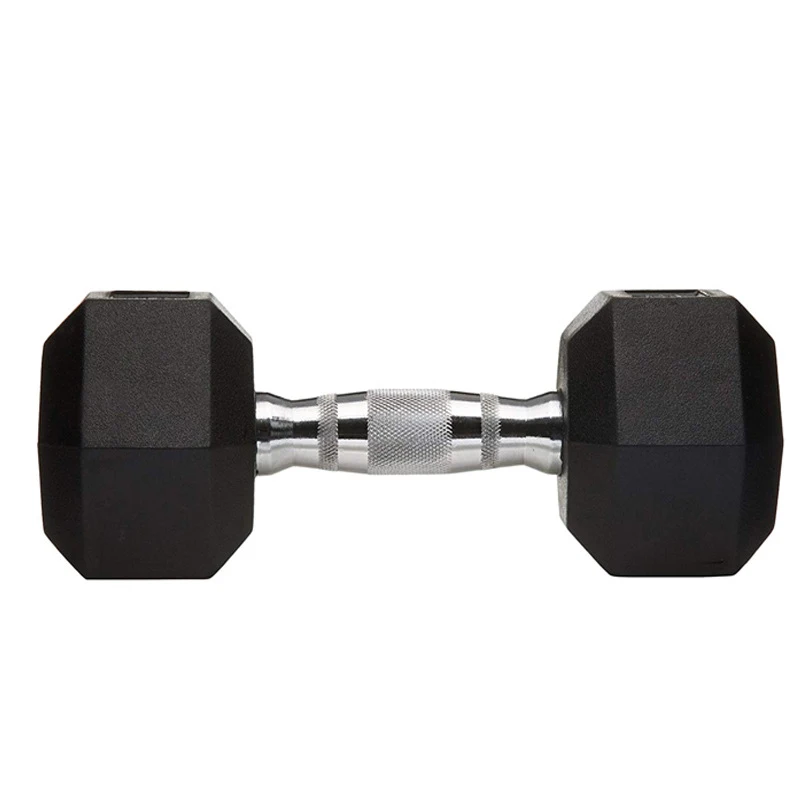 Mkas Weights Fixed Rubber Coated Cheap 50kg Hex Hexagonal Dumbbell 5kg 