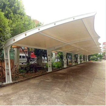 Design and install membrane structure parking shed outdoor park 7-character tensioned membrane structure car shed