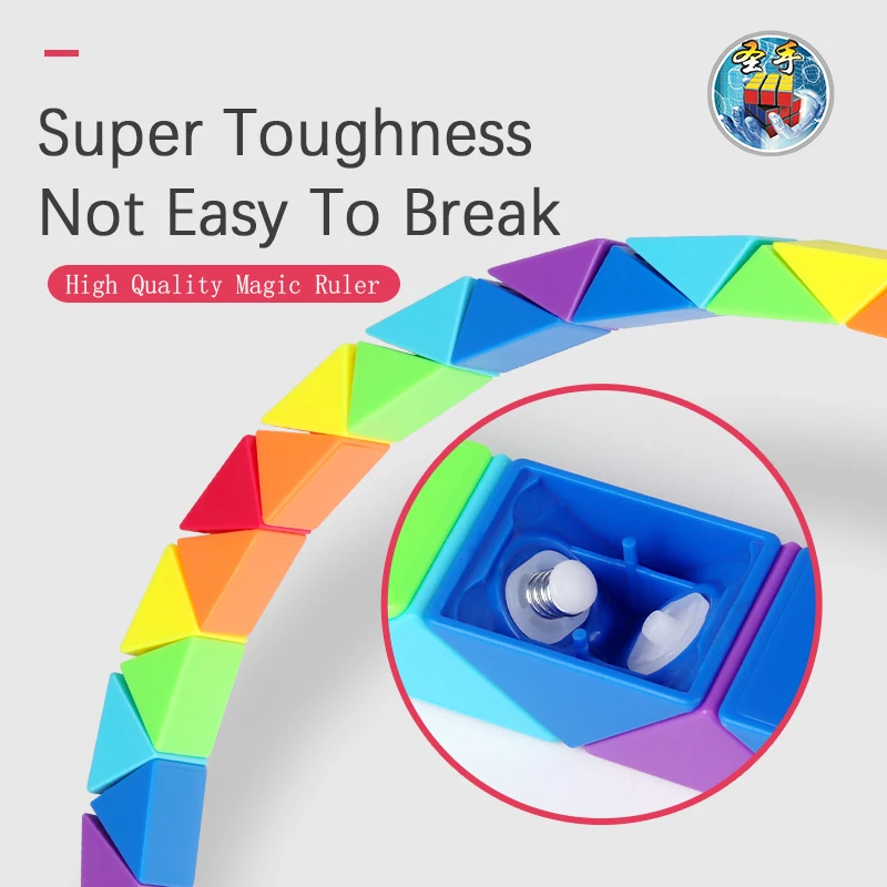 Sengso  Rainbow Color 24 Segment Magic Ruler Foldable  Magic Snake Educational Puzzle Toy