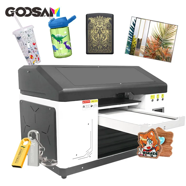 Small PVC Card Sheet Mug Plastic Bottle A4 A3 Inkjet Printing Machine UV Flatbed Printer Price for Legos With Rotary Attachment