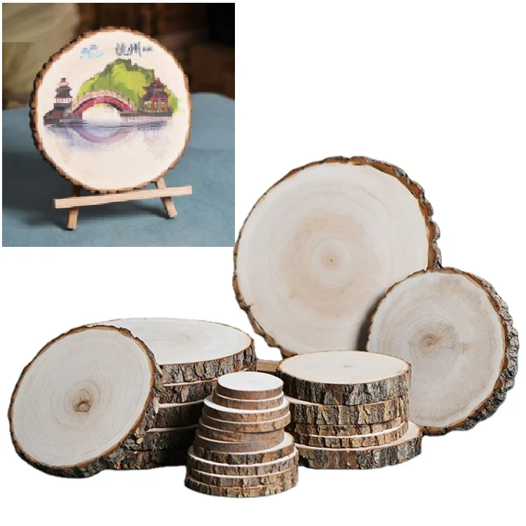  Large Wood Slices 4 Pcs 12-14 Inches Wood Rounds