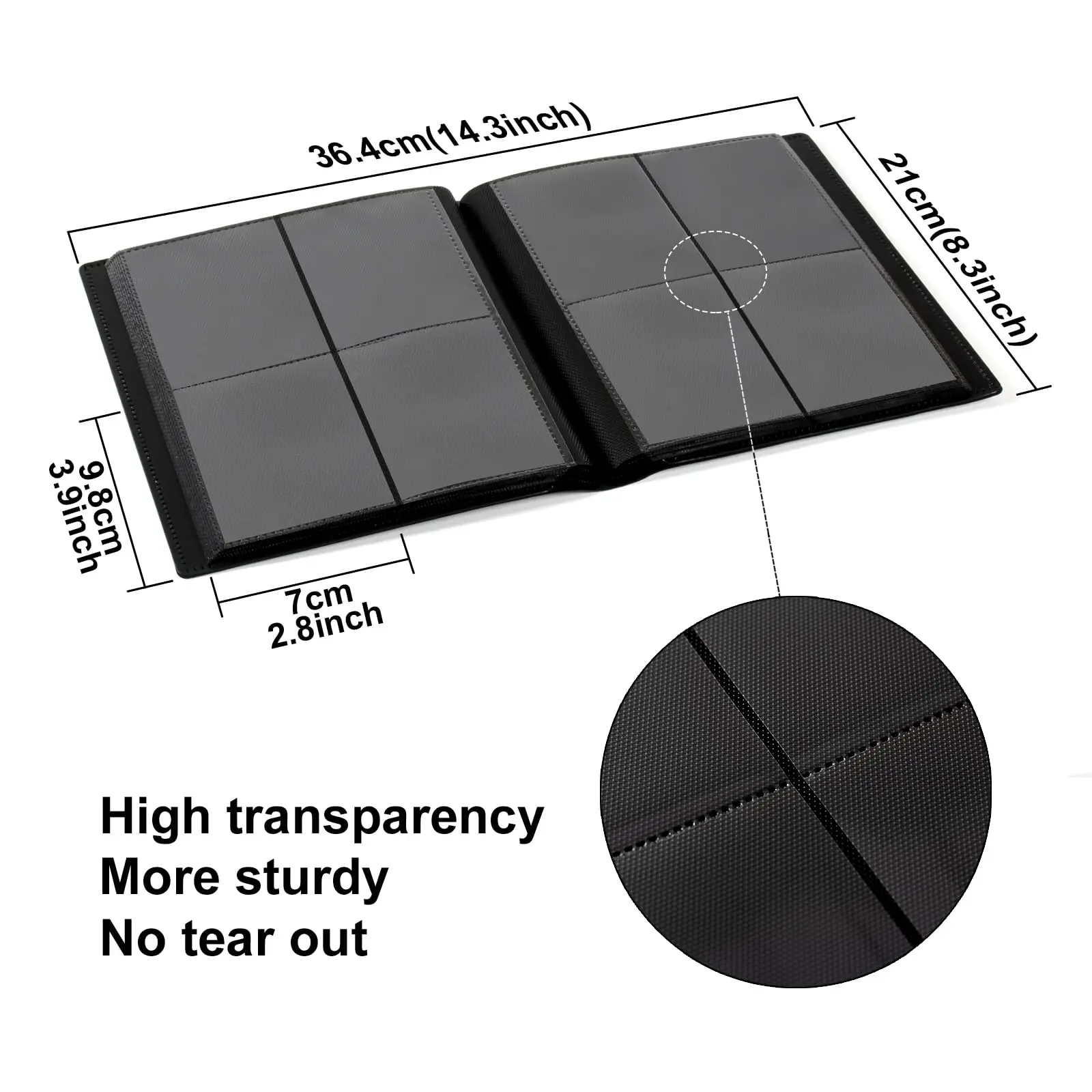 Best Storage Case Anti-Theft TCG Card Binder with Side Loading Pockets  Trading Card Binder Cover Made of PP Plastic
