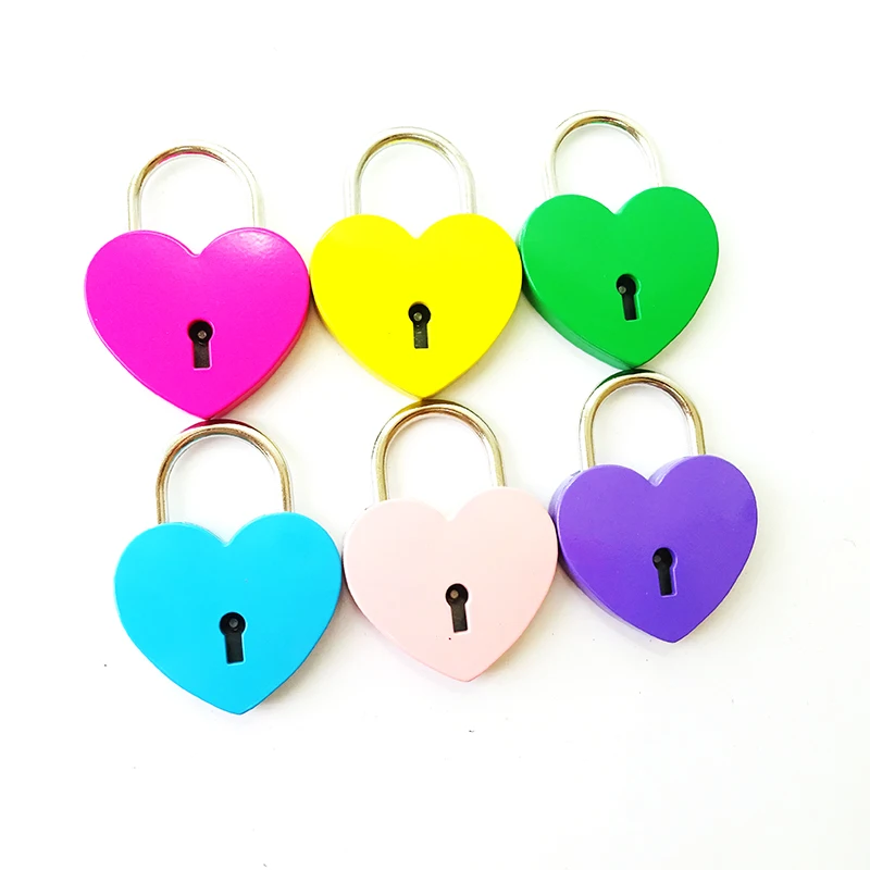Colorful Small Smart Heart Shape Lock Padlock Heart