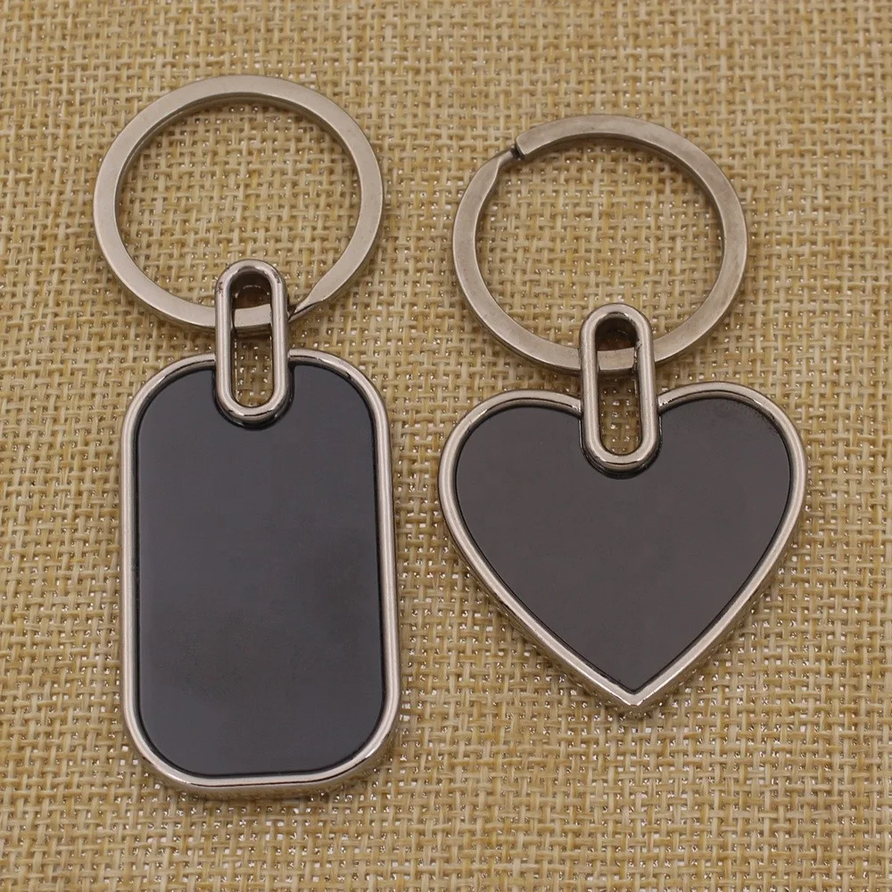 Customized Easy Design Blank Metal Keychain Black Key Chain for Promotion Gifts From China