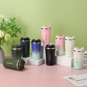 D5034 Metal Coffee Cup Smart Temperature Stainless Steel Vacuum Coffee Cup Portable Hot Car Mug Modern Design for Business Gifts