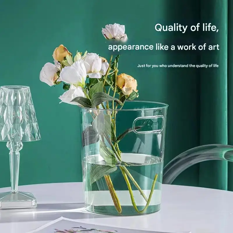 Acrylic Transparent Trash Can - High-Value Wastebasket for Home, Bedroom, and Living Room