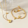 Conjunto de oro (pendientes + collar + pulsera)