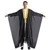 Black Chiffon Emobroidery Dress Arabic Robe
