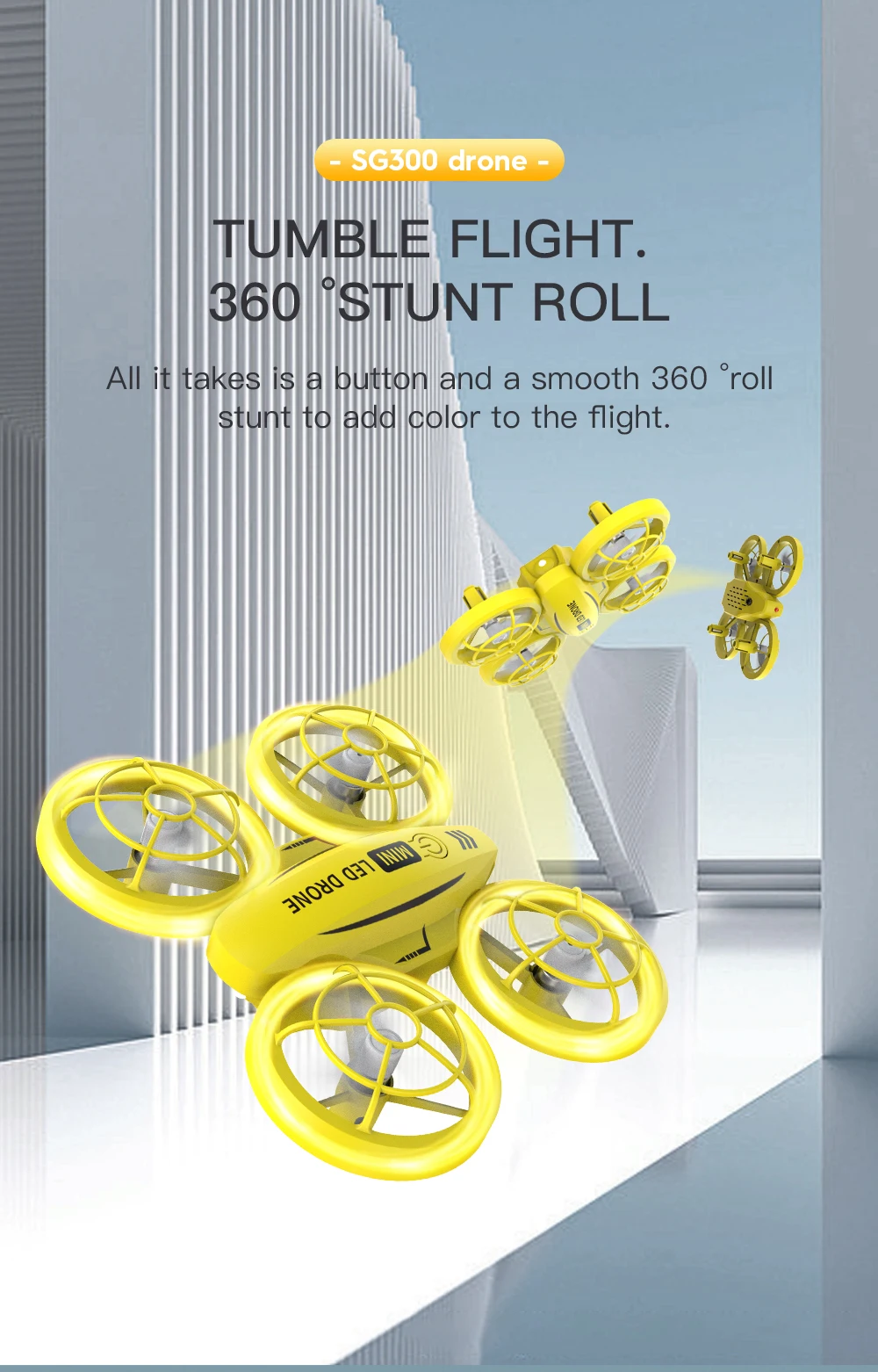 SG300 LED RC Drone UAV 360 degree Stunt Roll Classic 2.4G Remote Control toy mini drone for kids Christmas gift