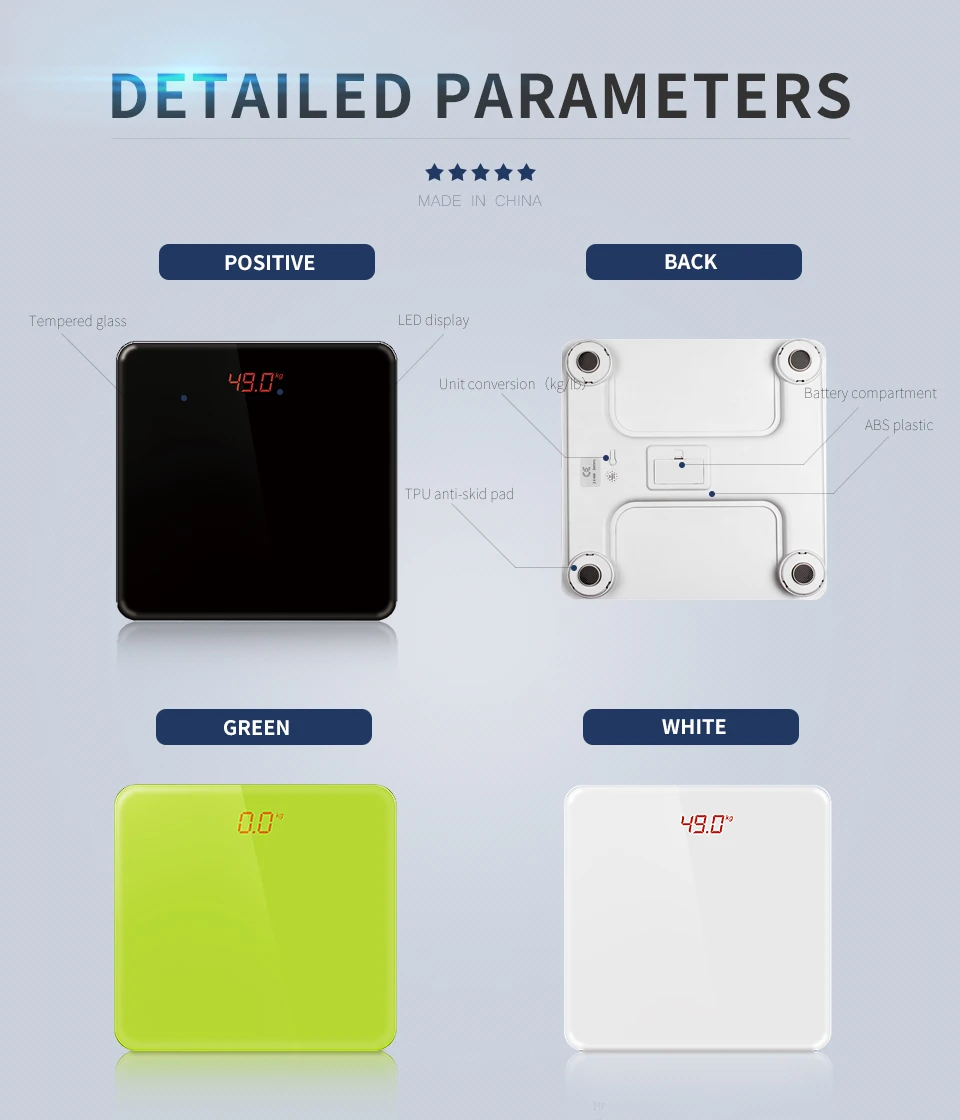 2021 Zhejiang Ningbo New products china cellular glass digital bathroom scale mechanical home white 180 kilograms weighing scale
