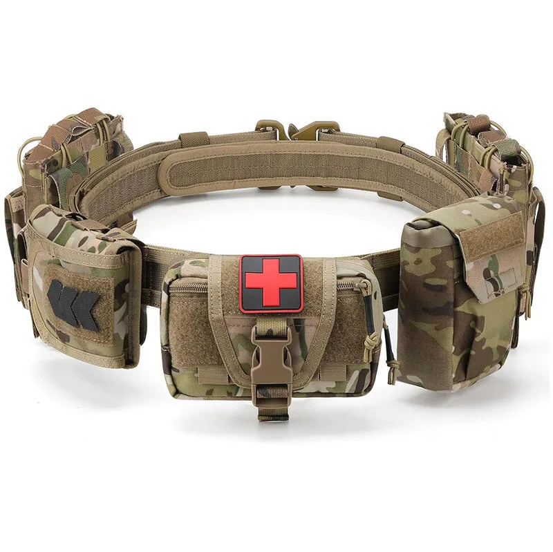 High Density Material Adjustable Outdoor Multifunctional Pockets Quick Release Tactical Heavy Duty Sport Enthusiasts Belt