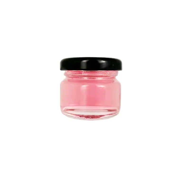 Mini Sample Size 29gr 20ml 30ml 35gram Empty Glass Pot Jar with 43mm Metal Lid for Honey Jam Jelly Cake Sugar Storage