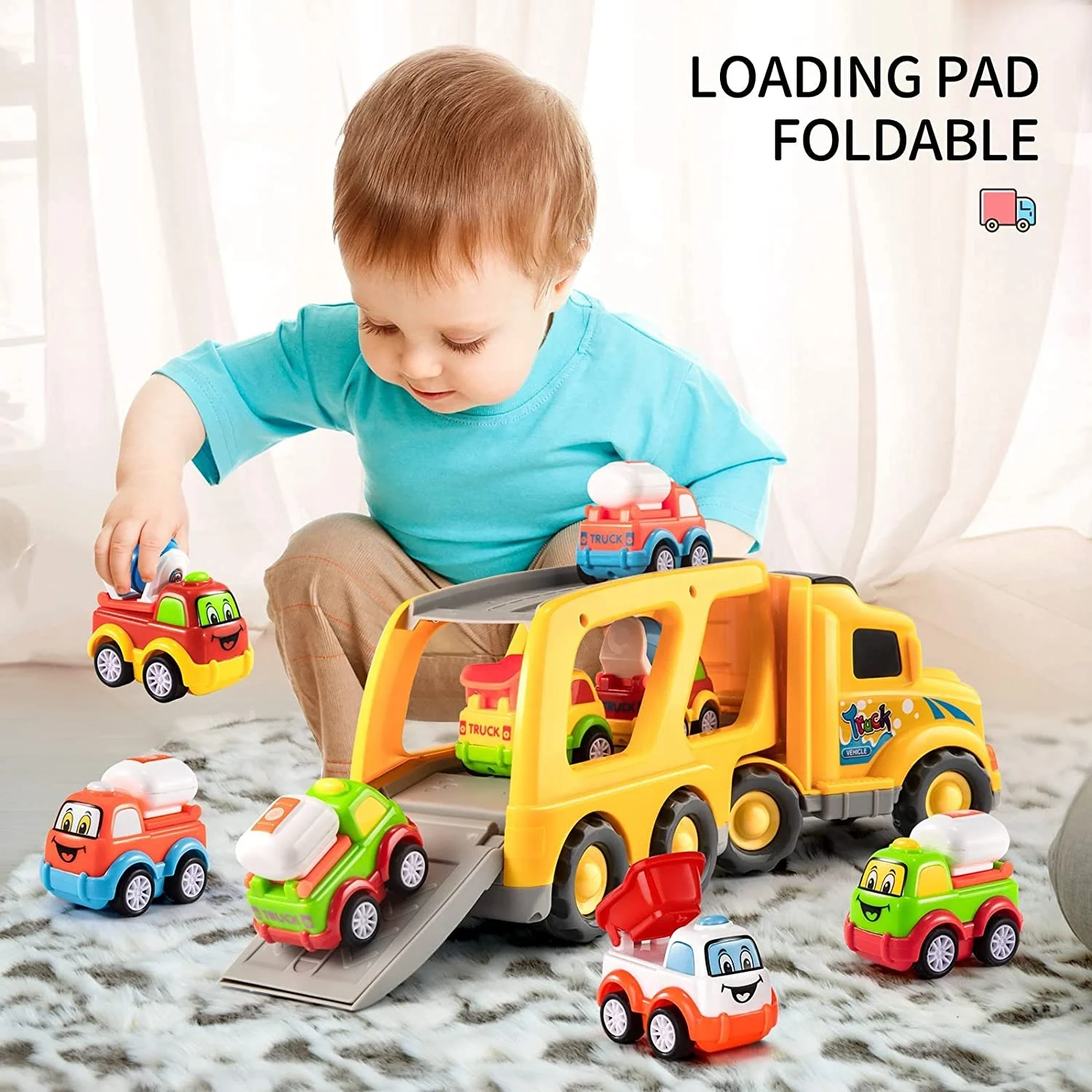 Jouet Voitures, 4 Pcs Pull-Back Voiture Éducation précoce Push and Go Jouet Voitures, 4 Pcs Pull-Back Voiture Éducation précoce Push and Go