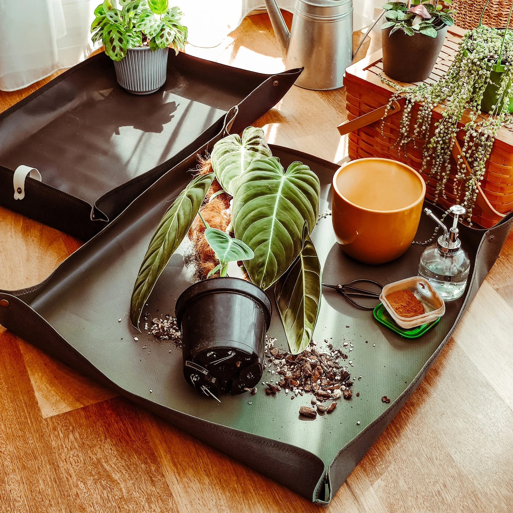 Garden Pot Potting Mat Repotting Tray Plant Potting Flowerpot Tarp Mat  Gardening Replacement Repotting Mats