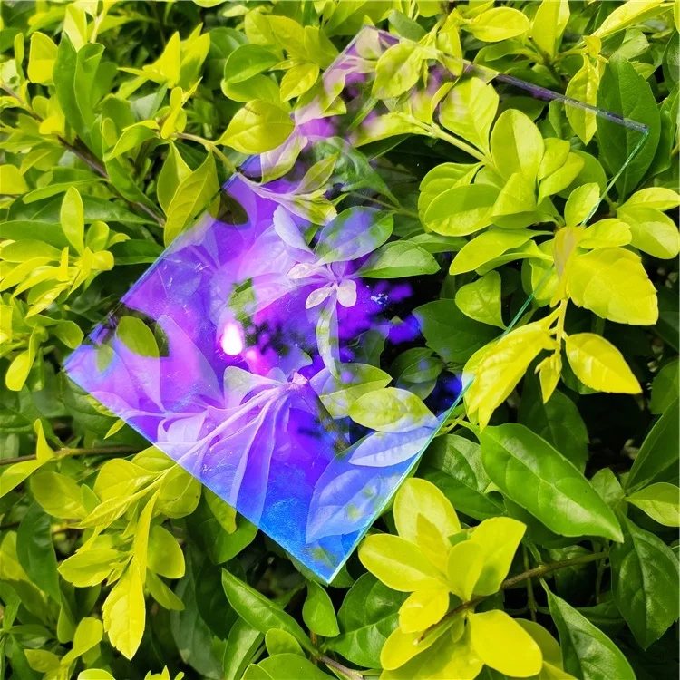 Green Blue Violet Color AR Coated Glass 98% Transparent Anti Reflective  Coating Glass