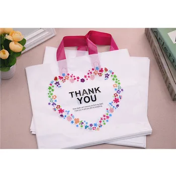 Poly custom shopping Bags plasticThank You Plastic Bags With Handles