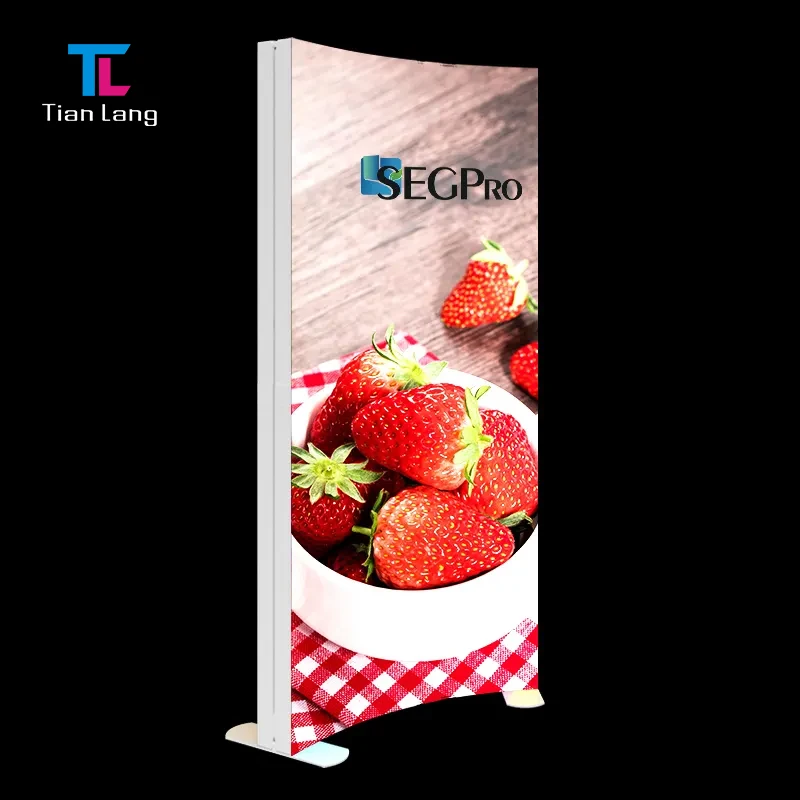 TianLang Dvoustranný Samostatný Textilní Reklamní Stojan s LED Osvětlením Pro Obchody