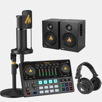 Maono Studio Audio Interface Sound Card Dj Mixer Microphones Speaker ...