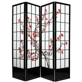 Traditional Cherry Blossom Shoji Screen 3-panel Folding Wood Room ...