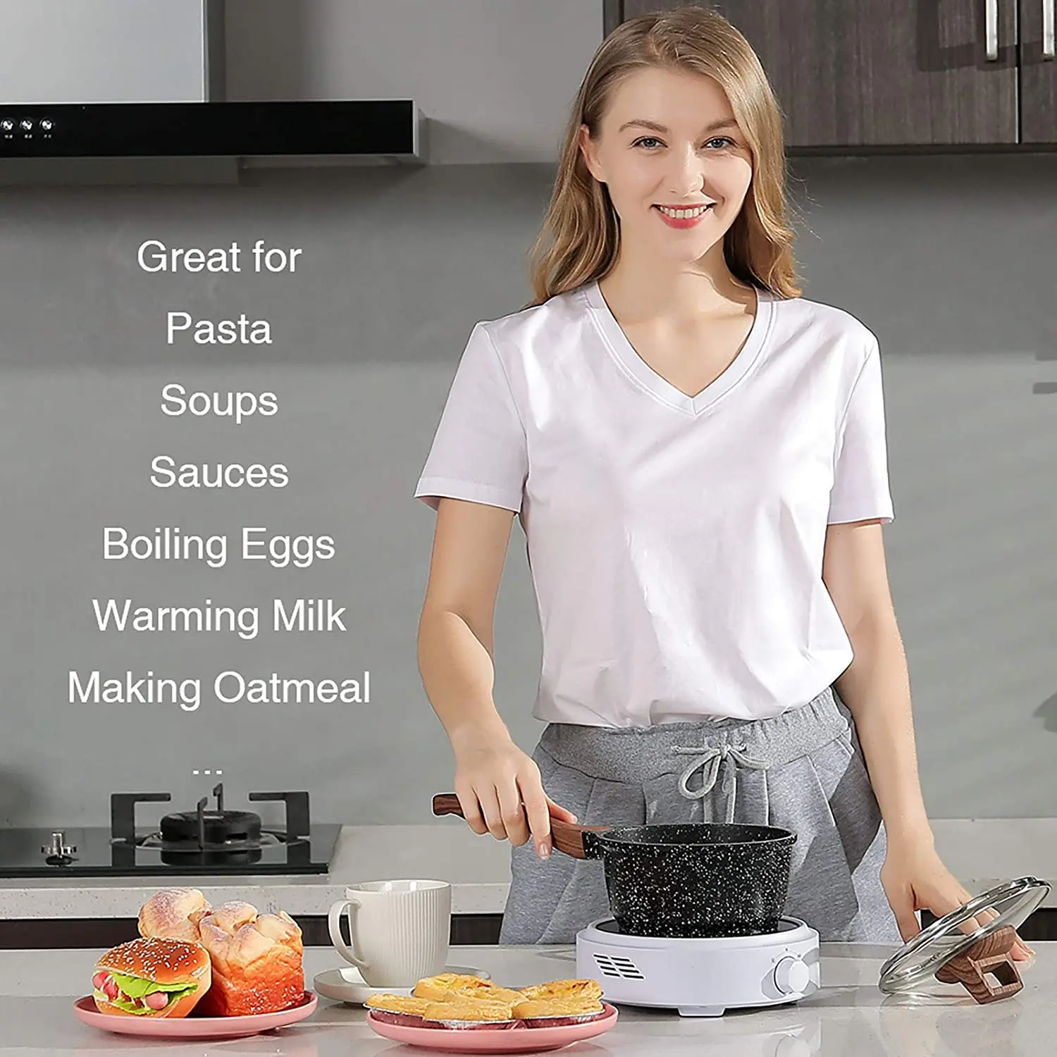 High Durability Induction Compatible Milk Pan Small Soup Pot Nonstick Saucepan With Lid