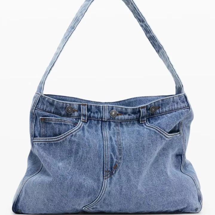 Ladies Casual Vintage Messenger Shoulder Denim Purse Hobo Bag Denim Crossbody Handbag