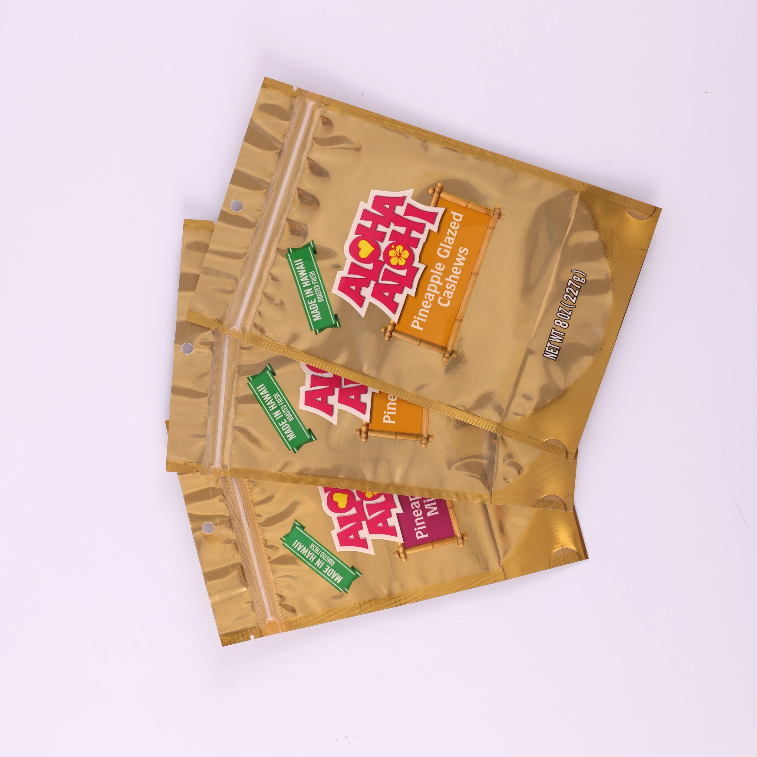 Customized Resealable Packaging Biodegradable Food Packaging Bag Zipper And Tear Notch