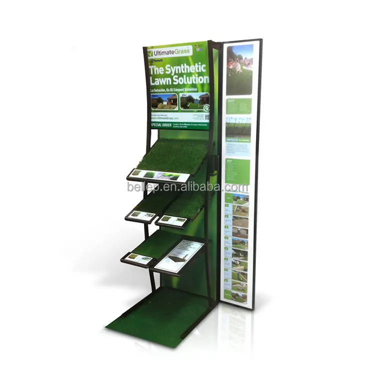 Freestanding Black Metal Sample Display Rack for Artificial Grass