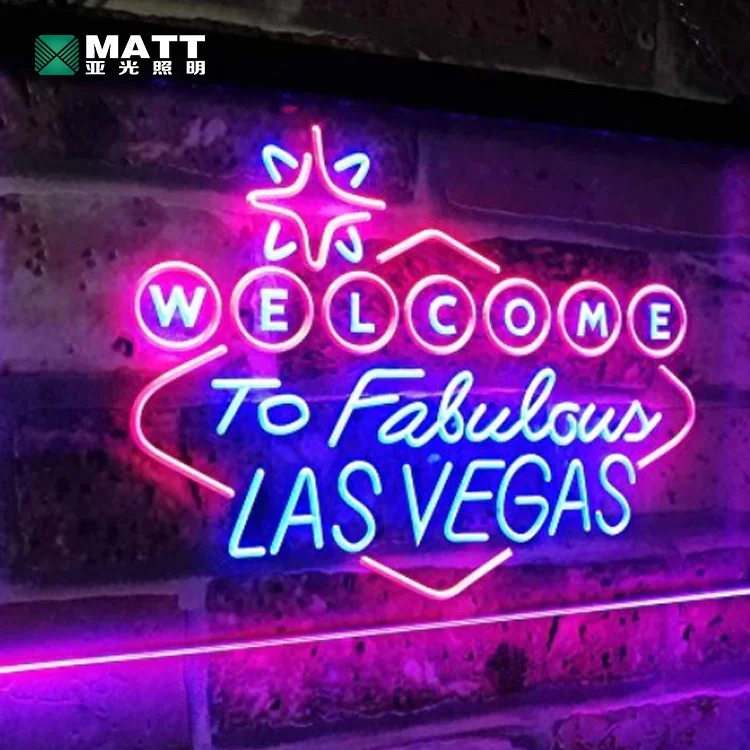 Matt Drop Shipping Free Design Las Vegas Custom Neon Sign Vintage Casino Custom Neon Sign for Beer bar Club