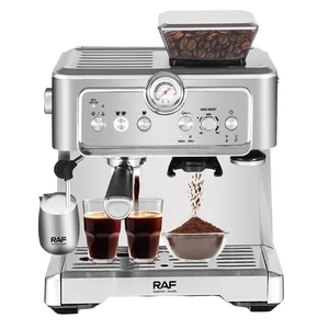 RAF 1350W Electric Espresso Coffee Maker with High Pressure Pump Twin Brewing Cycle 2 Liter Large Capacity for Home Baristas