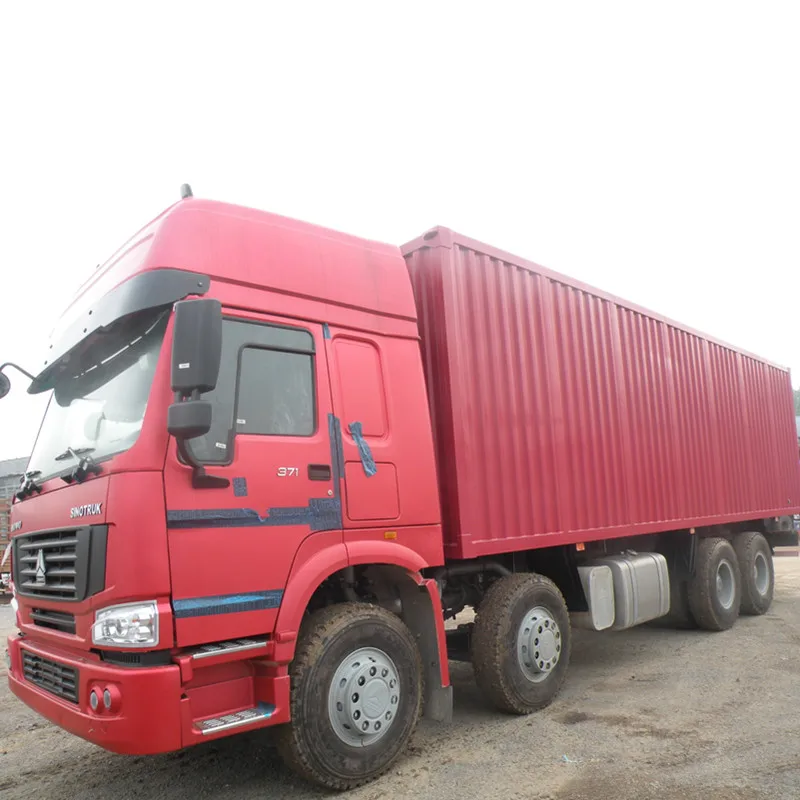 SINOTRUK HOWO 8X4 371HP 35T CONTAINER VAN TRUCK CARGO TRUCK RED COLOR ZZ1317N4667W