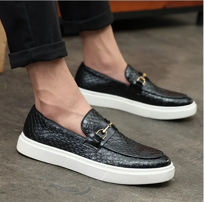 New Faux Leather Men's Loafers Korean Edition Summer Breathable ...