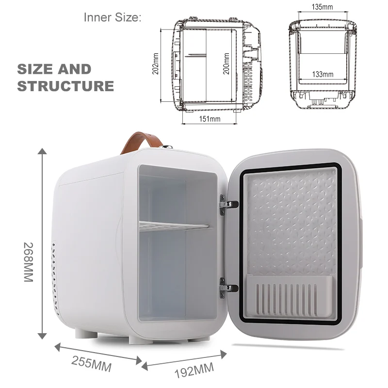 Factory Portable Handle Custom Room Table Top Cosmetics 4L 5L Mini Fridge Small Refrigerator