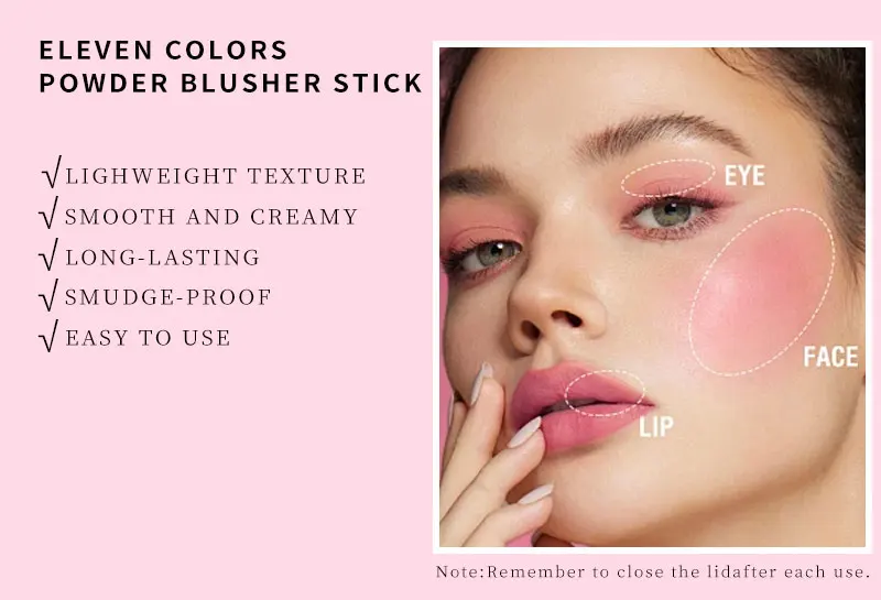 Mini pink Matte Shiny Rouge Make up Cheek Blusher Custom Blush Makeup Low Moq Maquiagem Vegan Cheek Face Blush Stick Waterproof