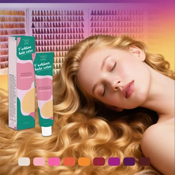 Organic 3-in-1 Hair Dye Cream Shampoo Custom OEM Label Dark Brown Semi-Permanent Hair Color Cream